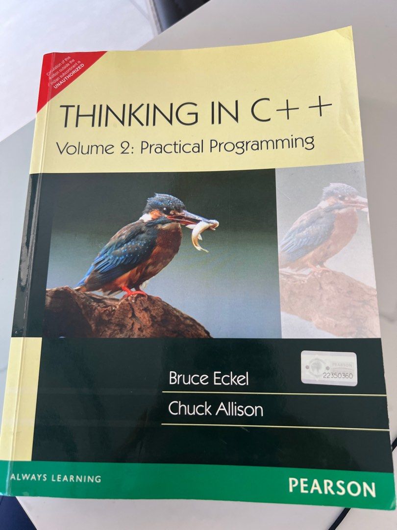 C++ Programming book (Category: Assessment Books) located in Singapore. Submitted by greatsellertodealwith (Listing ID 1350709388, Image 1). Description: Brand new condition. Thinking in C++.