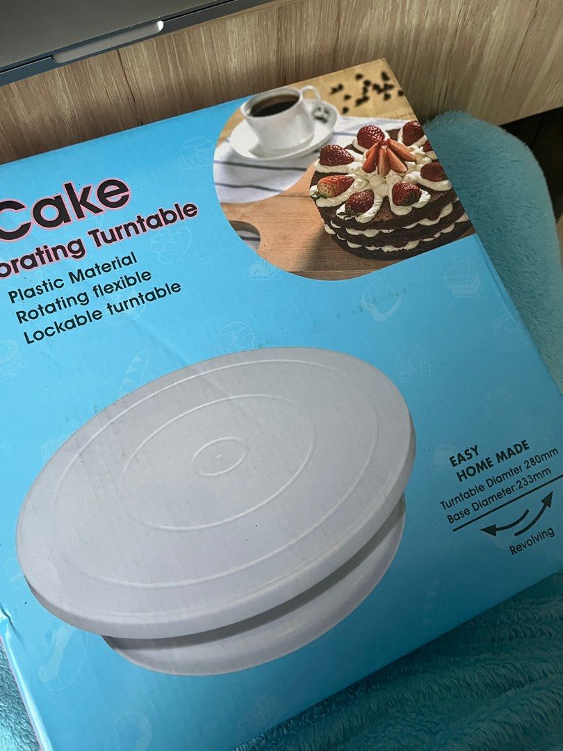 Cake Decorating Turntable (Category: Bakeware) located in Antipolo. Submitted by hannahsells_8 (Listing ID 1350623594, Image 1). Description: Never been used cake Decorating turntable, perfect for bakers! reason for selling: i stopped pursuing baking and I didn’t get to use this turntable..