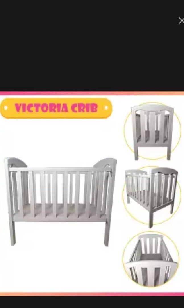 Custom-height Wooden Crib (Category: Cots & Cribs) located in Malabon City. Submitted by j.a.rubio (Listing ID 1350559245, Image 1). Description: Custom-height Wooden Crib with Uratex Foam bought @SM Baby ShopLzd for 6,393 24 x 40 in beddings not included color victoria white.