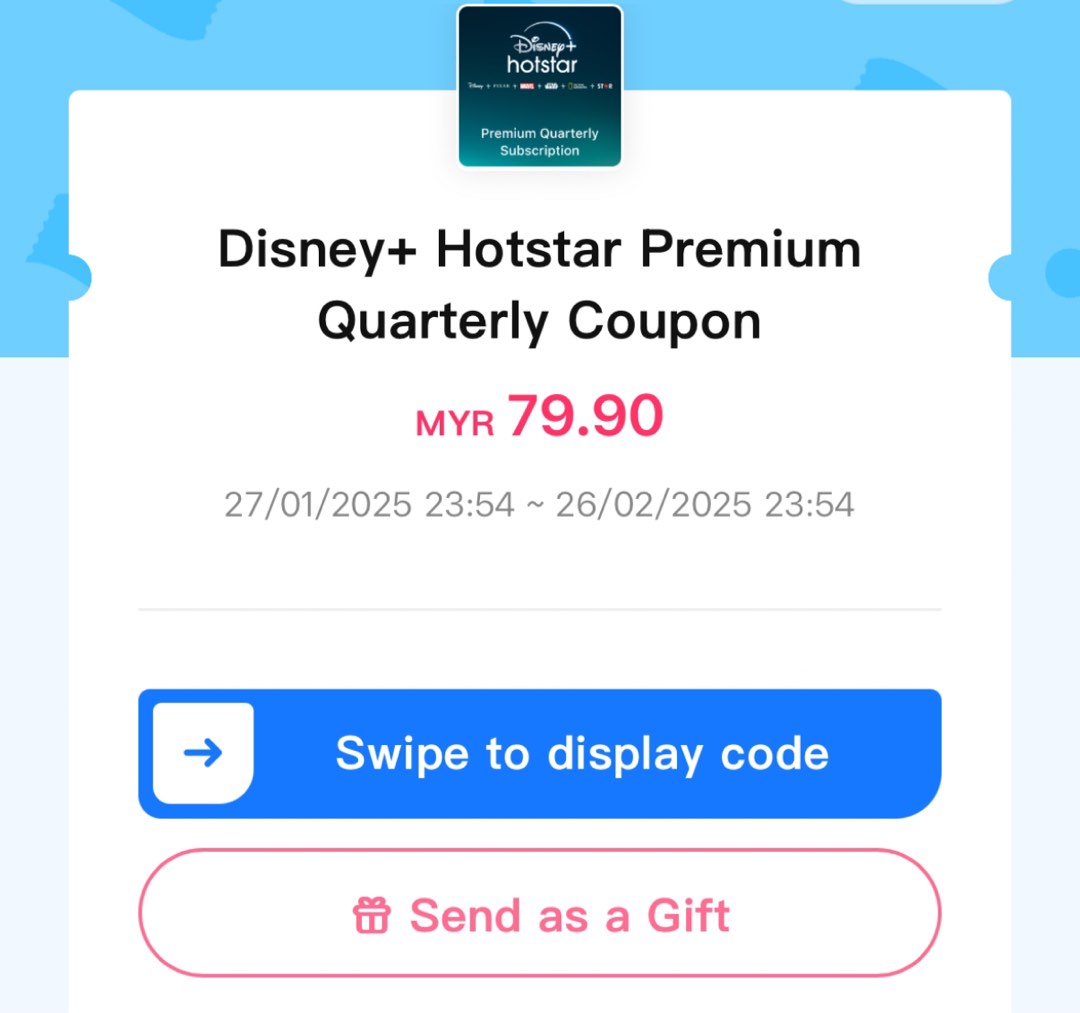 Disney+ Hotstar Premium Subscription Voucher, Tickets & Vouchers ...
