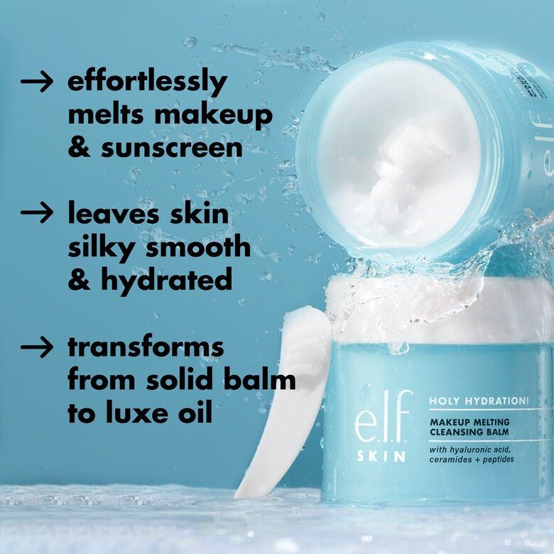 ELF Hydration! Makeup Melting Cleansing Balm (Category: Face Care) located in Manila. Submitted by stylebeaux (Listing ID 1350706379, Image 2). Description: Size: 56.5g (2oz) What it is: A solid cleansing balm that melts into a luxurious oil to easily melt away makeup. Why you’ll love it: Makeup remover cleansing balm easily removes cosmetics Leaves skin feeling silky smooth and soft Great for: dry, oily, and combination skin Melt away the day’s 