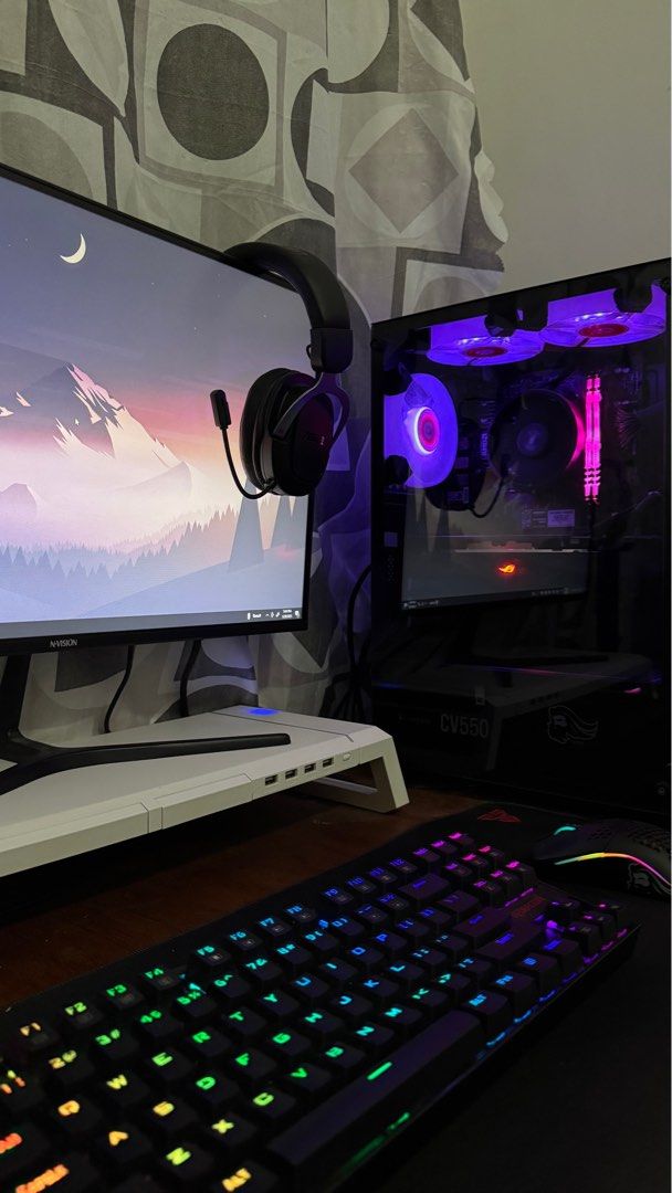 Gaming PC Setup (System Unit + Peripherals) (Category: Desktops) located in Pila. Submitted by kingtapia22 (Listing ID 1350605948, Image 3). Description: For Sale Personal Gaming PC Setup (System Unit with Peripherals) Running on Windows 10 Pro Plug and Play All working except 1 case fan but is easily replaceable What you see is what you get Key Specs: Processor: Ryzen 3 3200G Motherboard: GIGABYTE B450m S2H V2 GPU: ROG Strix RX570 8gb OC Ram: Hy