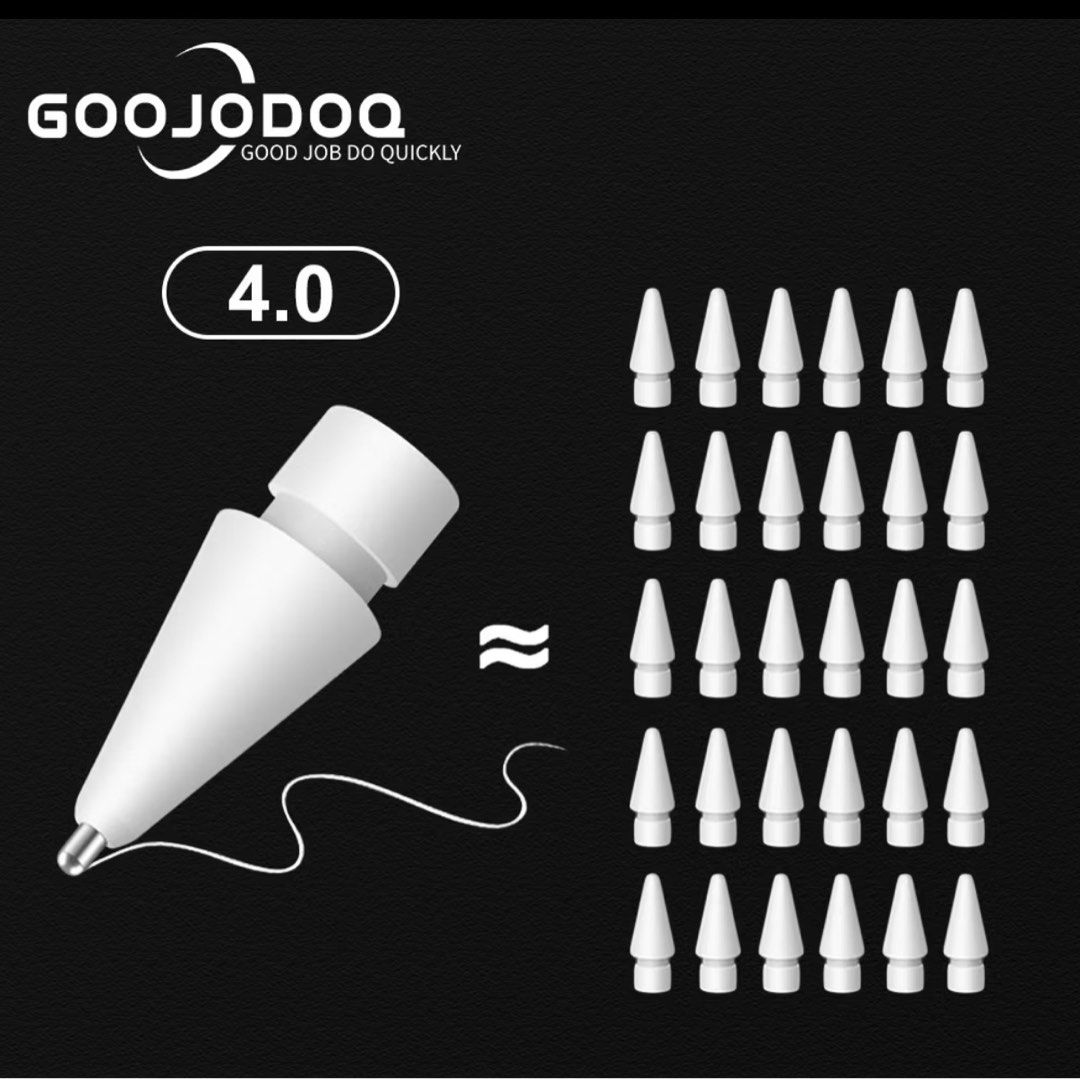 GOOJODOQ pencil tip/nib replacement (Category: Other Mobile & Gadget Accessories) located in Cavite. Submitted by ubechiffon (Listing ID 1350585188, Image 3). Description: please read‼️ ⋆𐙚₊˚tip/nib replacement for apple ipad pencil 1st 2nd Gen 2B & 2H ⋆𐙚₊˚soft type nib ⋆𐙚₊˚ganyan yung itsura nung dumating sakin yan. its not dirty,, hindi ko pa po siya nagagamit/dinala sa labas since it doesnt fit my pencil hindi siya kasya sa goojodoq GD13 rfs