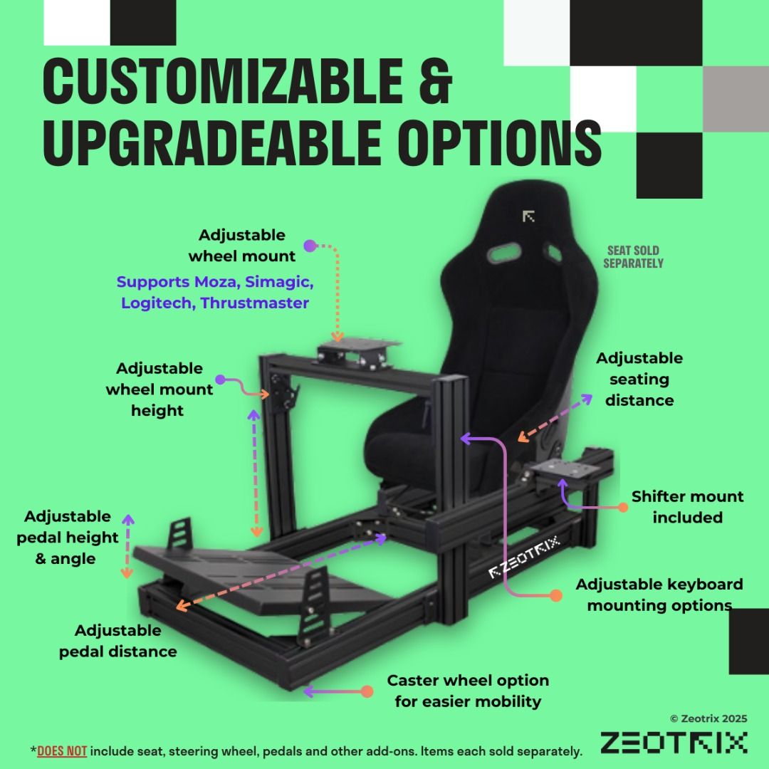 Apex Sim Racing Rig Tough, Customizable Sim Racing Rig Setup