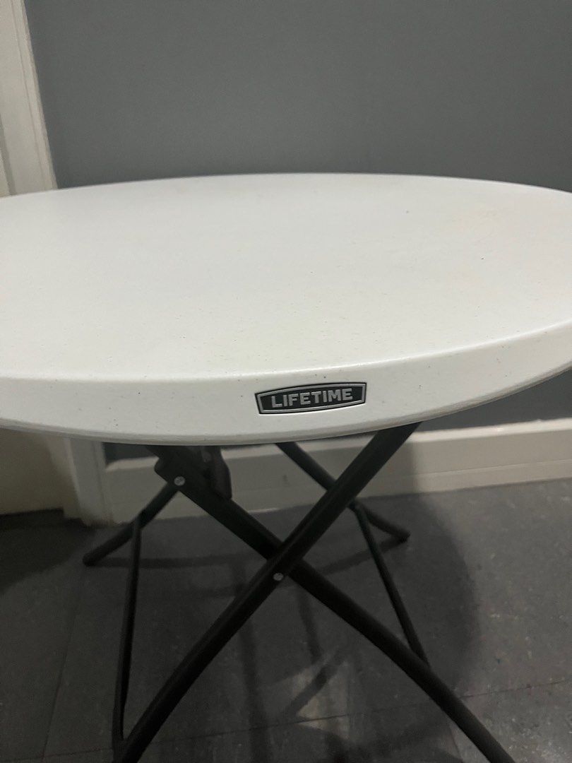 Lifetime Round Table (33”) (free SF Metro Manila) (Category: Tables & Sets) located in Tuguegarao City. Submitted by gtags (Listing ID 1350659085, Image 2). Description: -in EXCELLENT CONDITION -bought less than a year ago -rfs: change -loc: Sampaloc, Manila -MOP: GCash .