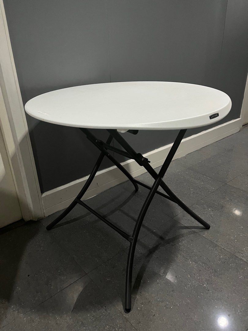 Lifetime Round Table (33”) (free SF Metro Manila) (Category: Tables & Sets) located in Tuguegarao City. Submitted by gtags (Listing ID 1350659085, Image 1). Description: -in EXCELLENT CONDITION -bought less than a year ago -rfs: change -loc: Sampaloc, Manila -MOP: GCash .