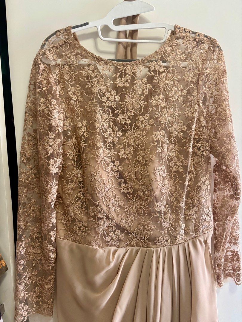Light Brown Gown - Ninang (Category: Evening dresses & gowns) located in Pasig City. Submitted by aac2021 (Listing ID 1350593323, Image 2). Description: Used once only Bustline : up to 36” Waistline: up to 36” Length : 60”.