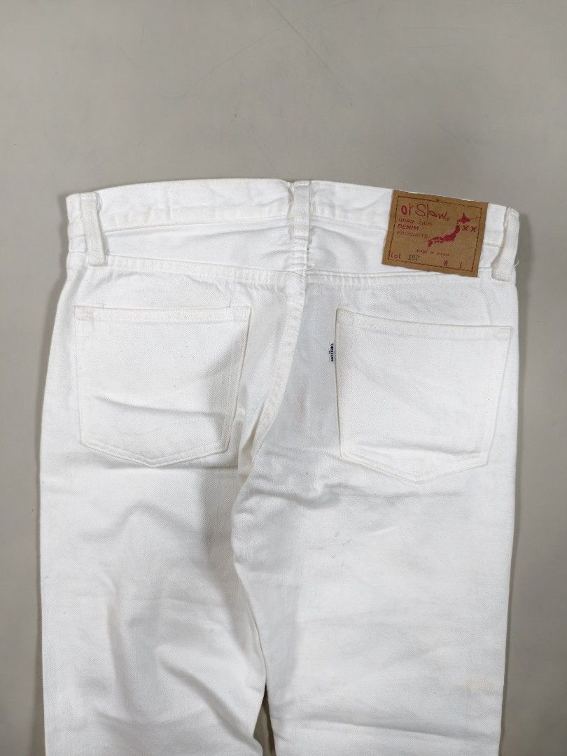 Orslow Lot 107 Ecru Denim Pants (Category: Jeans) located in Roxas City. Submitted by fadesandpatinas (Listing ID 1350648588, Image 3). Description: Orslow Lot 107 Ecru Denim Pants Tagged 2 Best fits 30" Measurements: Waist - 15" Rise - 10" Thighs - 10" Inseam - 28" Length - 38" Hem - 6.2" Inspired by a pair of vintage 505’s, the Ivy Denim has a nice mid-rise with a steady taper throughout to give you a clean looking slim fit reminiscent of the j