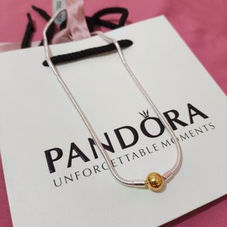 Pandora two toned Snakechain necklace in gold lock silver Snakechain necklace