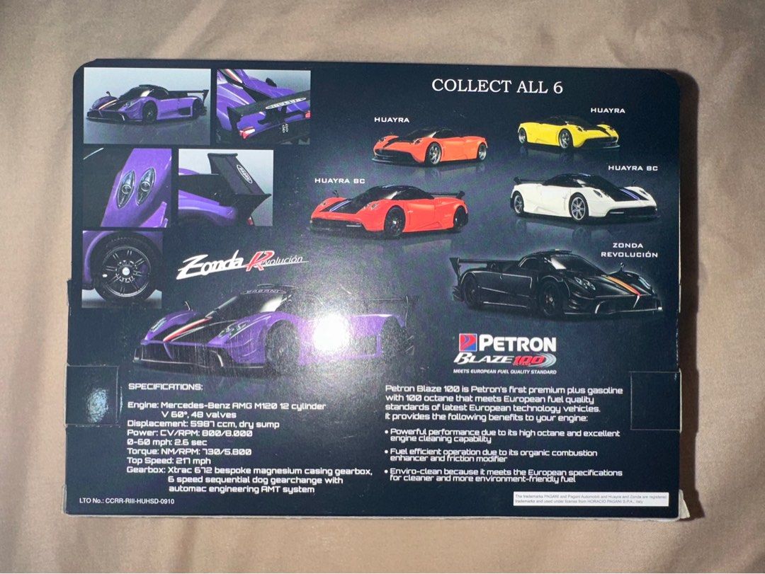 Petron Model Petron Pagani Zonda Revolucion 2017 Model (Violet), Hobbies & Toys ...