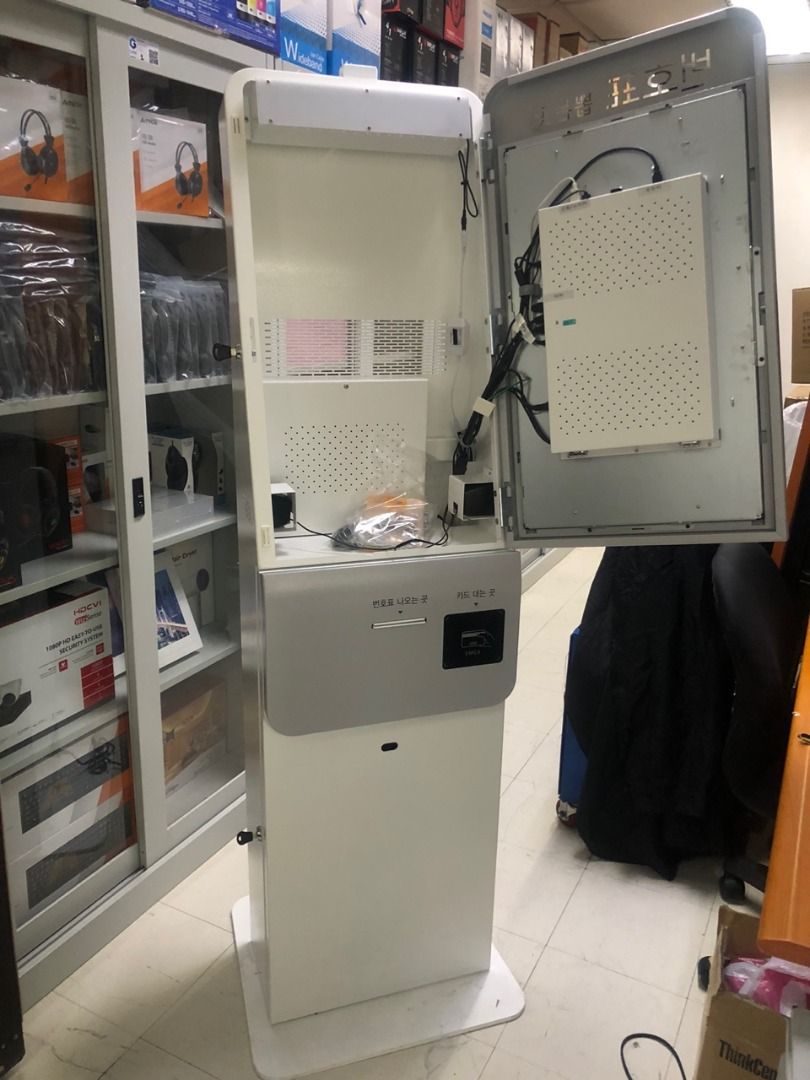Promo sale kiosk machine (Category: Office & Business Technology) located in Quezon City. Submitted by michelleinnogen (Listing ID 1350628357, Image 1). Description: Kiosk Machine for Sale Specification: Processor: Intel Core i5 3400U Memory: 8GB DDR3 RAM Storage: 240GB SSD OS: Windows 10 Enterprise Screen: 27" Touch Screen LED Size: 173H x 46W x 28D cm Card Sensor Kiosk Thermal Printer 2 LAN Port .