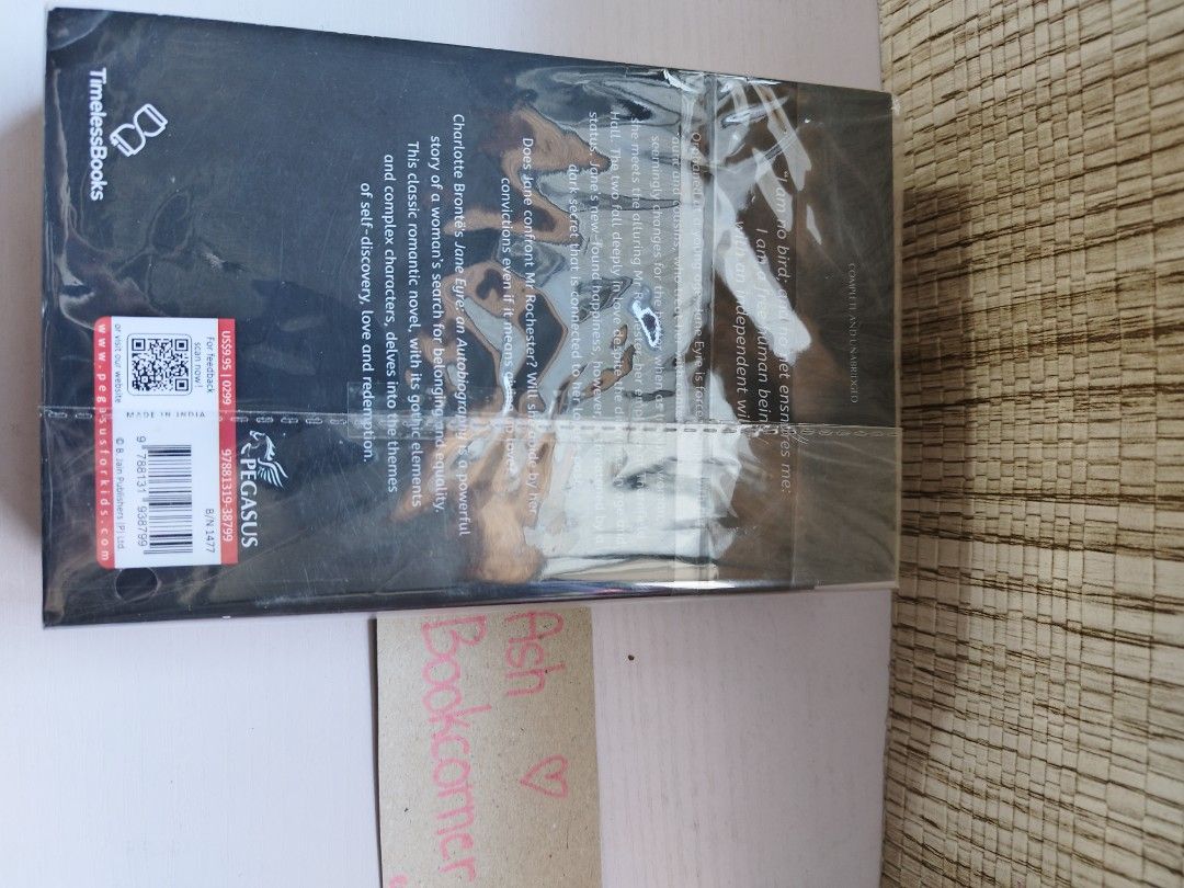 Resealed Jane Eyre Book (Category: Storybooks) located in Manila. Submitted by ashbookcor38645 (Listing ID 1350642802, Image 3). Description: Wts lfb 🛒: Resealed Jane Eyre →200 + pf + SF →May dent lang sa back cover →Payo or 2days dop with 50 dp 💸Mop: Gcash 🚚Mod: Direct Jnt/Lalamove 💌DM me if you're interested.