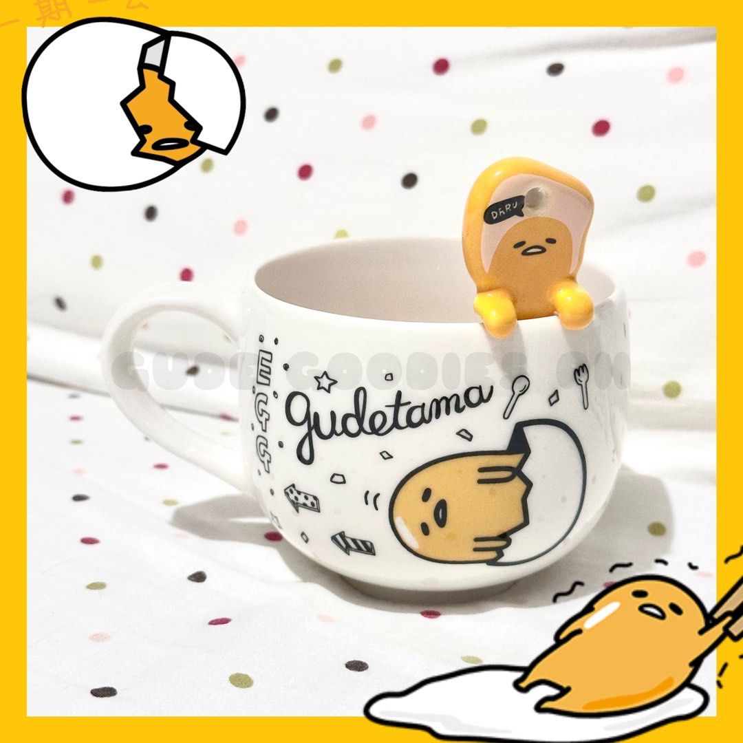 [PRE-ORDER] Sanrio Gudetama Ceramic Mug with Spoon (Category: Dinnerware & Cutlery) located in Valenzuela. Submitted by gude.goodies (Listing ID 1350559493, Image 1). Description: .