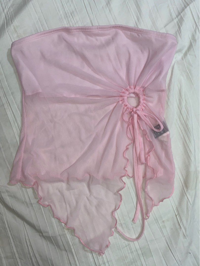 SHEIN ICON Drawstring Side Asymmetrical Hem Tube Asymmetrical Top (Category: Sleeveless) located in Marikina City. Submitted by sierzn (Listing ID 1350680944, Image 2). Description: 𐙚 very cute! can send pics when worn 𐙚 only used once, like new 𐙚 mop : pref. maya but can do gcash 𐙚 loc : marikina.