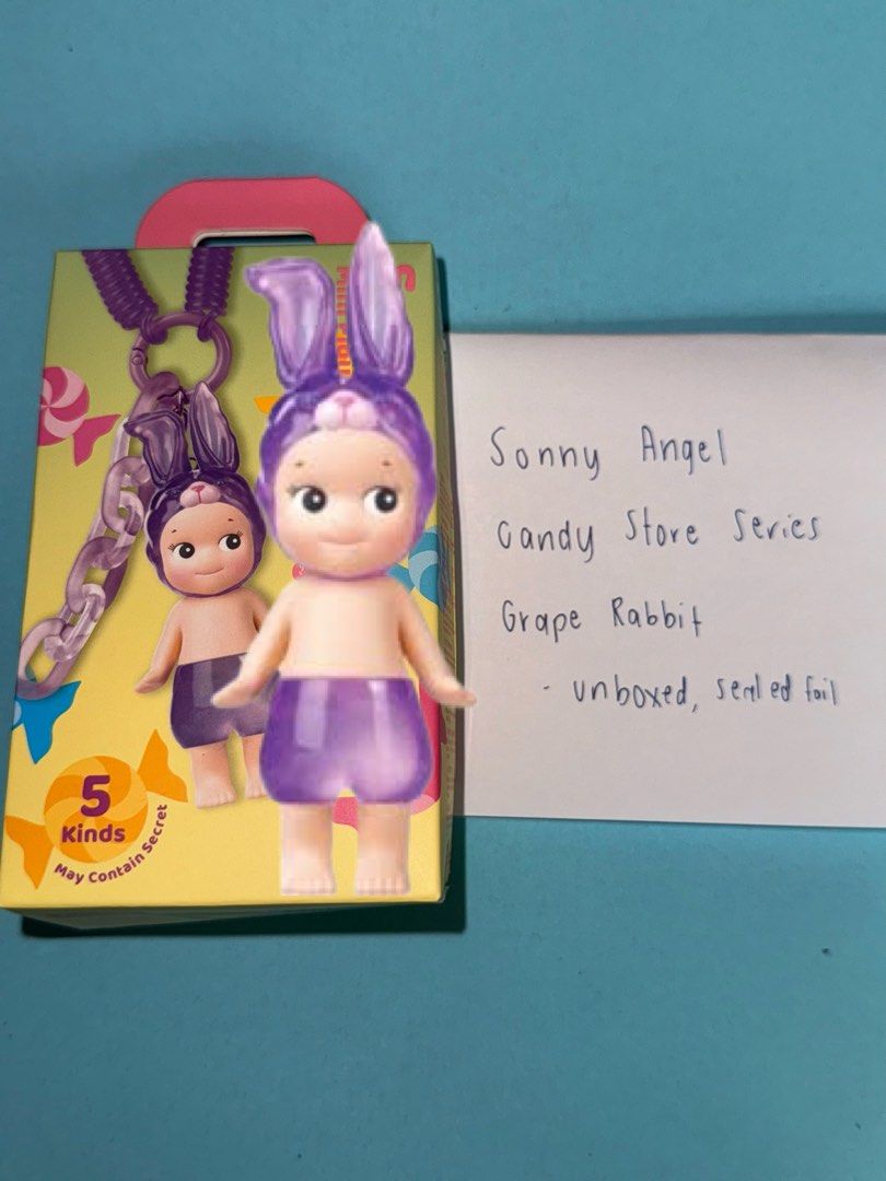 Sonny Angel - Candy Series Grape Rabbit (Category: Designer & Blind Box Toys) located in Manila. Submitted by bestudios (Listing ID 1350555467, Image 1). Description: Sealed but unboxed Sonny Angel Candy Store Series - Grape Rabbit Loc: MRT Boni/Sta Mesa Manila Can do meet ups or lalamove shipping at buyer’s expense.