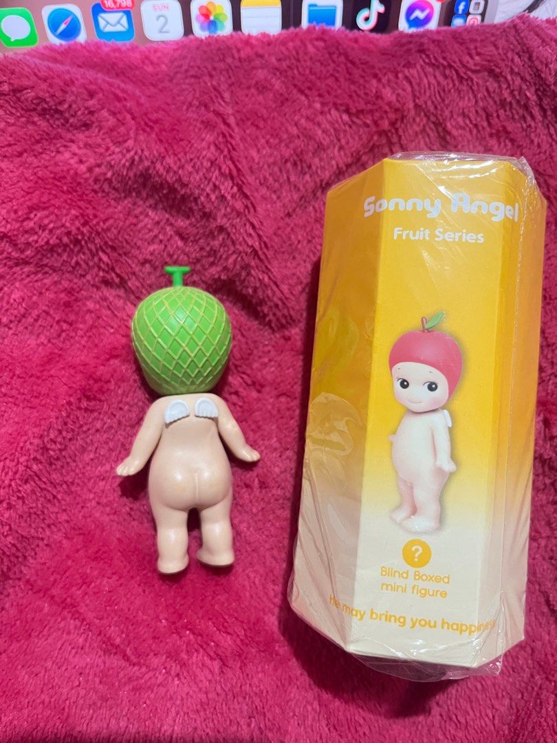 sonny angel melon (Category: Designer & Blind Box Toys) located in San Fernando. Submitted by toki0 (Listing ID 1350707676, Image 2). Description: authentic sonny angel melon fruit series x sensi see last pic for flaw bought it for ₱489 mop: gcash 📍pampanga.