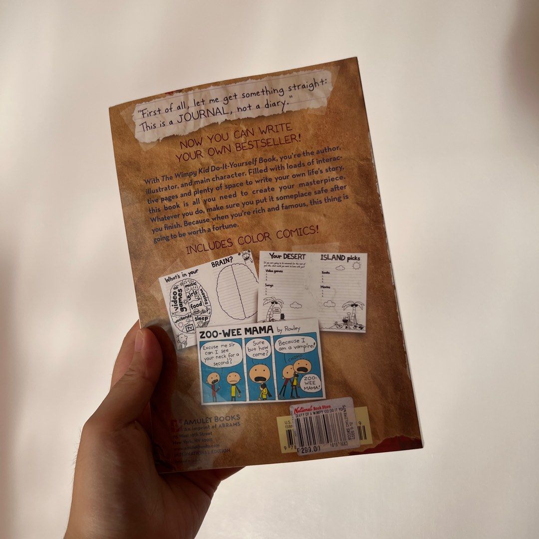 The Wimpy Kid Do It Yourself Book by Jeff Kinney (Category: Children's Books) located in Quezon City. Submitted by shop.cher (Listing ID 1350686185, Image 2). Description: Item Condition: - BRAND NEW, never read - no crease / stain / tear - has plastic cover - spine is not damaged rfs: declutter.