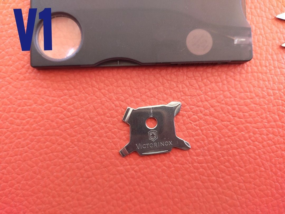 Victorinox Swiss Card Lite (Category: Knives & Chopping Boards) located in Paranaque City. Submitted by ayendeclutters (Listing ID 1350589783, Image 3). Description: I'm selling 2 Victorinox Swiss Card Lite one is really in perfect condition (V1) minor issue with light sometimes it's blinking the other card (V2) with slight rust can still be remove as seen on the pic V1 = 2000 V2 = 1500.