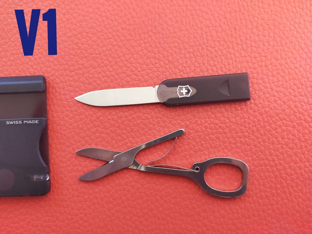 Victorinox Swiss Card Lite (Category: Knives & Chopping Boards) located in Paranaque City. Submitted by ayendeclutters (Listing ID 1350589783, Image 2). Description: I'm selling 2 Victorinox Swiss Card Lite one is really in perfect condition (V1) minor issue with light sometimes it's blinking the other card (V2) with slight rust can still be remove as seen on the pic V1 = 2000 V2 = 1500.