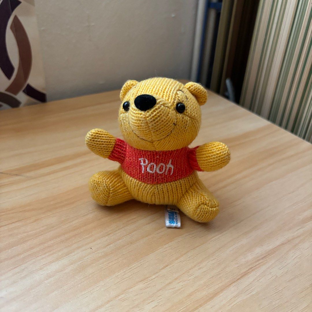 Winnie the Pooh small plush toy (Category: Plushies & Soft Toys) located in Pateros City. Submitted by nextstaple (Listing ID 1350683805, Image 1). Description: with minor himulhol super cute and perfect desk buddy.