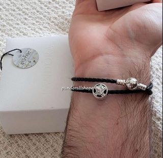 ☆ SALE PANDORA DOUBLE LEATHEE BRACELET with HARRY POTTER CHARM CHARM☆