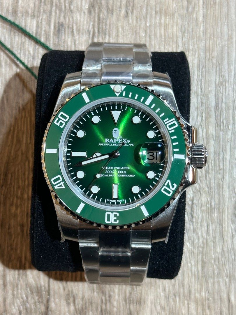 BAPEX サルマリーナ 腕時計 自動巻き グリーン 緑 BAPE ベイプ A