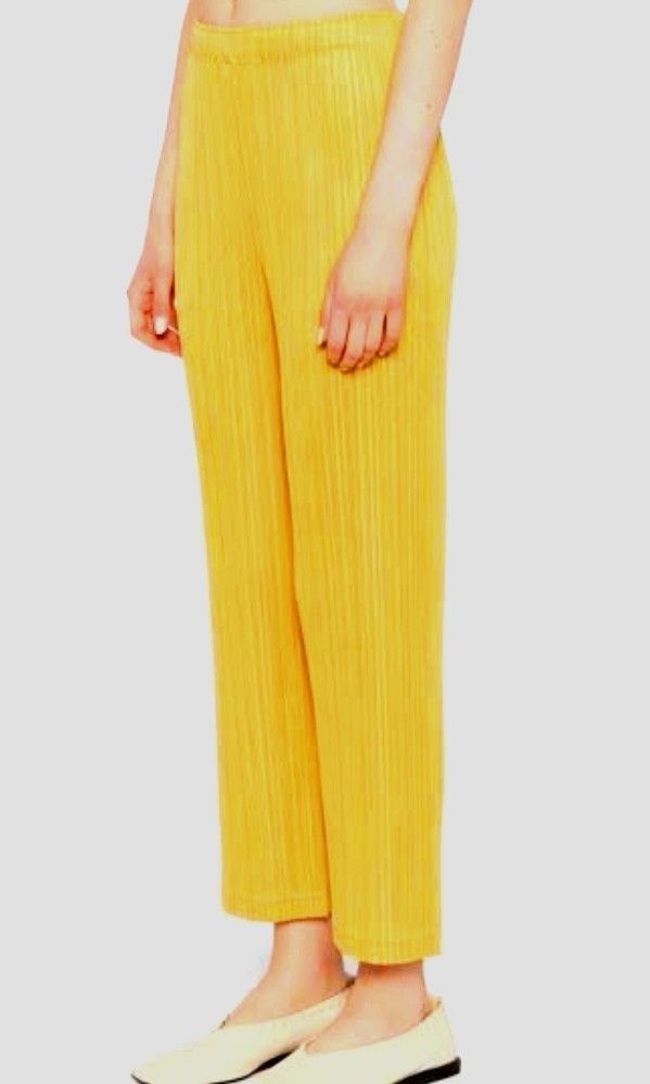 Authentic Issey miyake saffron pleated wide pants (Category: Other Bottoms) located in Donsol. Submitted by saksthriftavenuebyluckymaria8 (Listing ID 1352186626, Image 1). Description: Fits ALL WAIST up to 20in LENGTH 35.5in INSEAM 24in CROTCH 12in EXCELLENT CONDITION STRETCHABLE MADE IN JAPAN Very expensive.