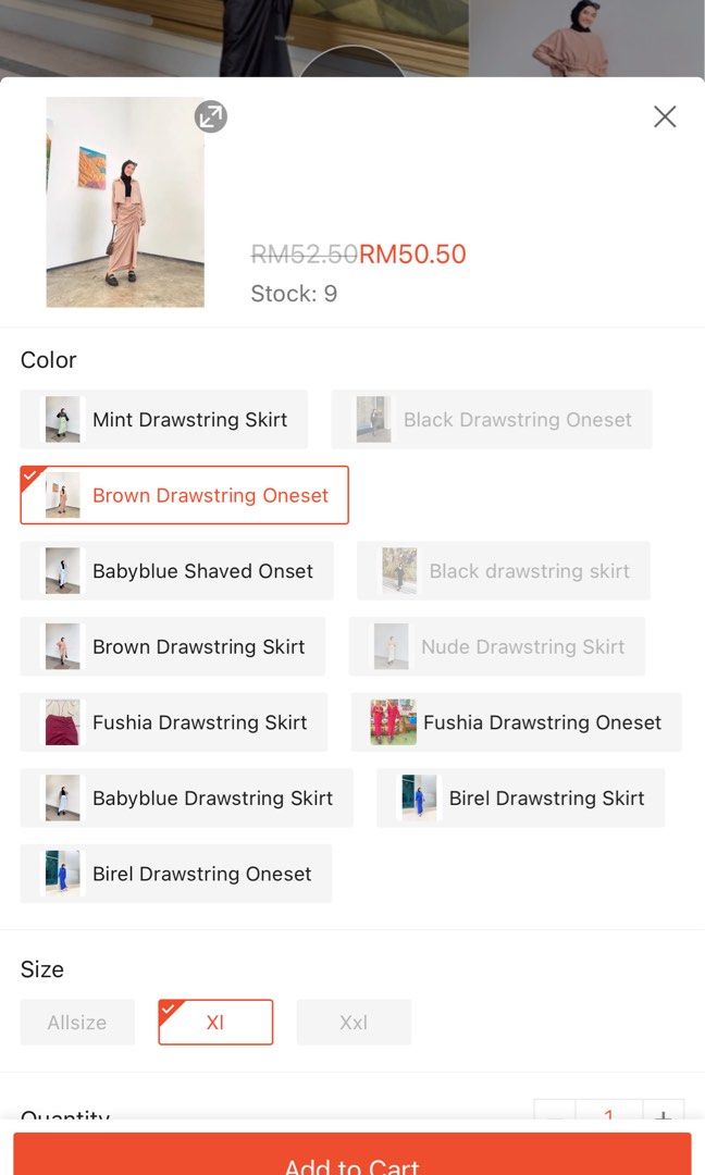 DRAWSTRING ONE SET (Category: Dresses) located in Sungai Petani. Submitted by prelooovedbyme (Listing ID 1352201614, Image 3). Description: - like new never worn - reason to sell sbb salah size -xl size but not to big ( fit s-l) - perfect condition ( bought rm50).