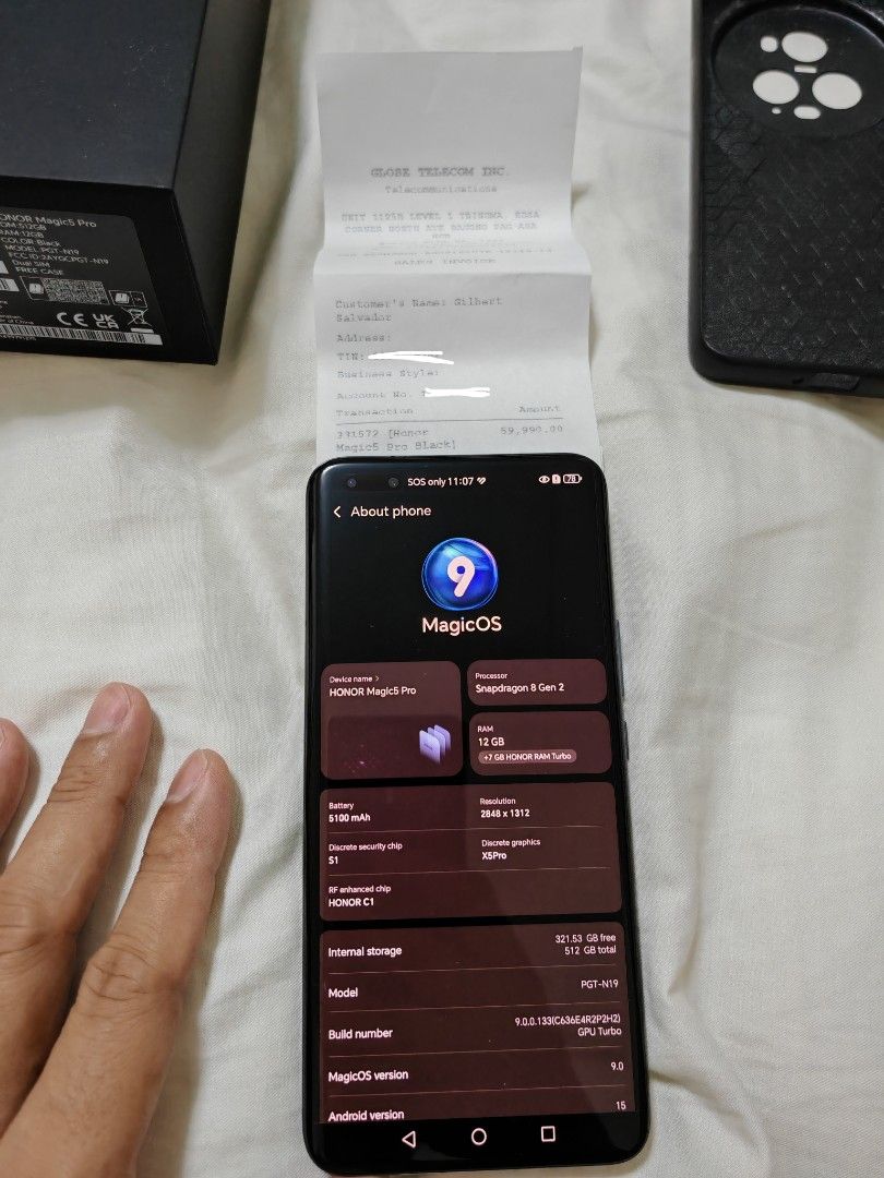 Honor Magic 5 Pro (personal unit) (Category: Android Others) located in Quezon City. Submitted by gbertsalvador (Listing ID 1352308895, Image 3). Description: For Sale only Honor Magic 5 Pro -It's my personal unit from my plan renewal -Globe unit but open line -Complete package -Receipt under my name -Still smooth and in good working condition -silicon case or phone case protected since day 1 -healthy battery -has hairline scratches and minor den