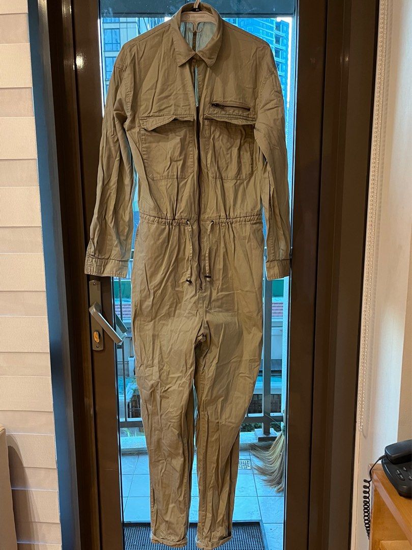 KHAKI UTILITY JUMPSUIT (Category: Jumpsuits) located in Makati City. Submitted by messbless (Listing ID 1352279058, Image 1). Description: - Drawstring waistband - Has a lot of pockets - Zippers and buttons are all okay - Delivery and booking care of buyer.