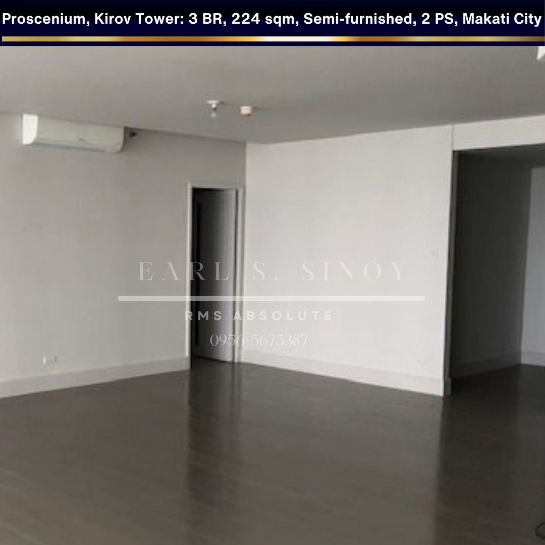 Kirov Tower, Proscenium (Category: Apartments & Condos) located in Makati City. Submitted by raissa_09171728168 (Listing ID 1352231218, Image 3). Description: Property Name: Proscenium Kirov Tower Unit Type: 3-Bedroom Unit Size: 224 Sqm. Status: Semi-Furnished Parking: 2 Slots Tenant: Leased until August 2025 Selling Price: Php 95,000,000 (Negotiable) .