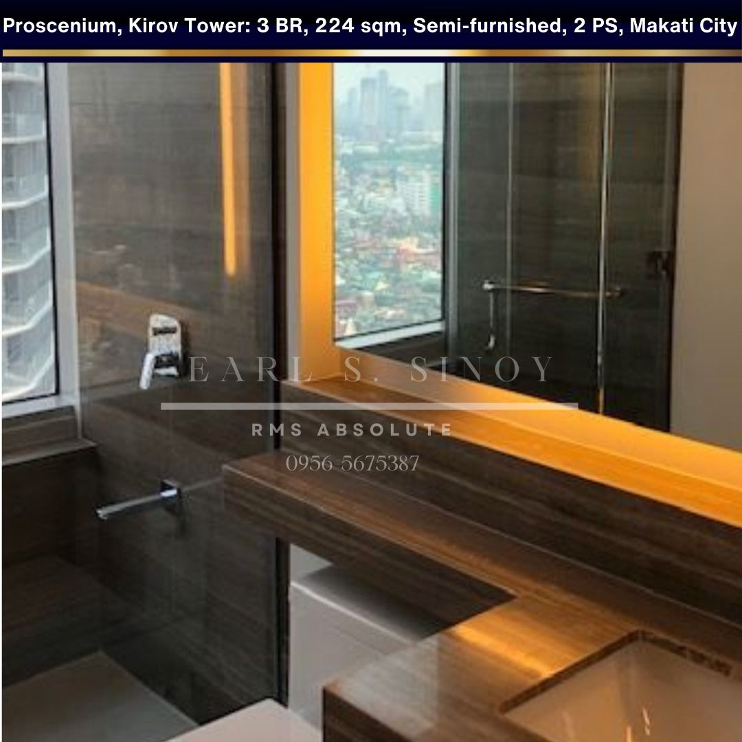 Kirov Tower, Proscenium (Category: Apartments & Condos) located in Makati City. Submitted by raissa_09171728168 (Listing ID 1352231218, Image 2). Description: Property Name: Proscenium Kirov Tower Unit Type: 3-Bedroom Unit Size: 224 Sqm. Status: Semi-Furnished Parking: 2 Slots Tenant: Leased until August 2025 Selling Price: Php 95,000,000 (Negotiable) .