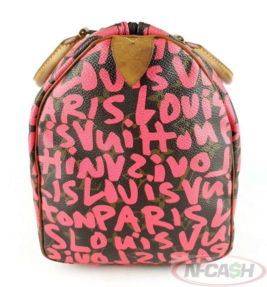 Louis Vuitton Speedy 30 Pink Graffiti (Category: Luxury Bags & Wallets) located in Quezon City. Submitted by luxury_by_n-cash (Listing ID 1352243188, Image 3). Description: N-Cash Pawnshop "Instant Cash for Bags, Watches, Cars, and Electronics" https://www.ncash-pawnshop-philippines.com/ Louis Vuitton Speedy 30 Pink Graffiti PRE-OWNED Measures: 12.25″ L x 8″ H x 6.5″ D (approx) 3″ Double Handle Drop Material: Monogram Canvas with Fluorescent Pink