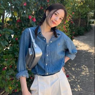 Polo Ralph Lauren彩色小馬刺繡翻領長袖水洗牛仔襯衫外套  Korea Fashion Style 韓國 潮流 時尚 Denim Jacket Shirt 雪褸 風褸 男裝外套 女裝外套 外褸 冷衫64228975028994110
