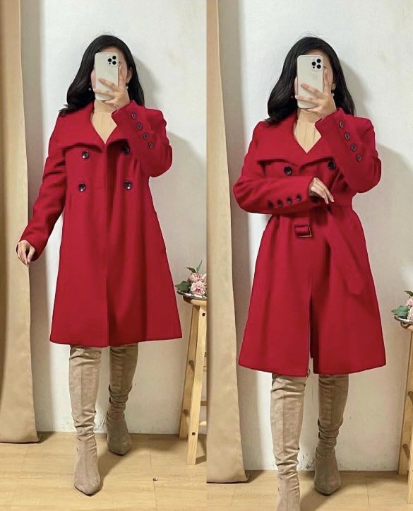 Red Wool Coat (Category: Coats, Jackets and Outerwear) located in Makati City. Submitted by bgc27 (Listing ID 1352209269, Image 2). Description: Super pretty and thick wool coat. Used in Japan during winter. Comes with a belt. Fits M-L RFS: decluttering; don’t have any upcoming trips.