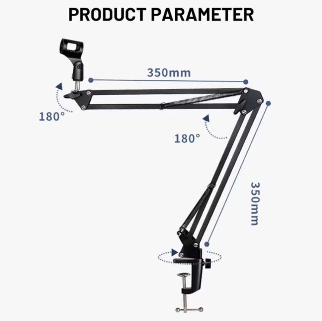Scissor microphone stand arm desktop metal base clamp63150000434946111