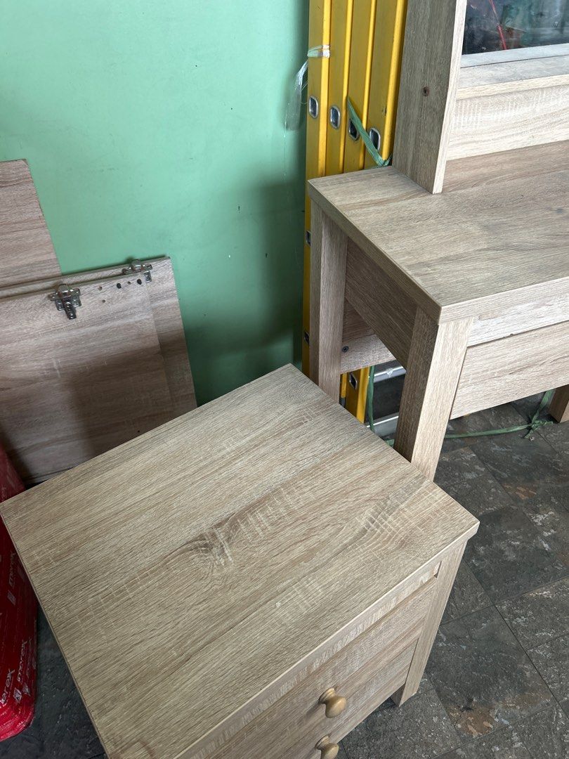 TAKE ALL FOR 2k❗️Dresser, side table, cabinet (Category: Other Home Furniture) located in Manila. Submitted by bdbdatbp (Listing ID 1352333456, Image 2). Description: Sold as is! Maganda pa. RFS:changed furniture sa house and declutter The cabinet has two doors. Small. May sabitan sa loob. Hindi na napicturan yung cabinet prior to collapsing. Get niyo na 3 furnitures for the price of 2000 pesos lang ❗️ .