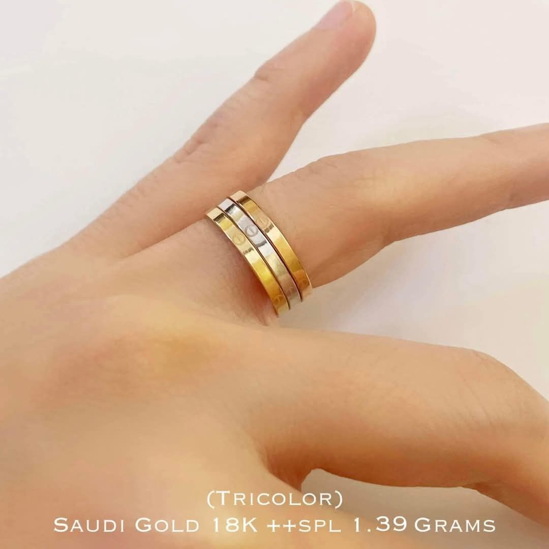 Tricolor Ring for women (Category: Rings) located in Manila. Submitted by rexanie (Listing ID 1352216102, Image 1). Description: New Avialbel Size: 6 Pawnable 18K.