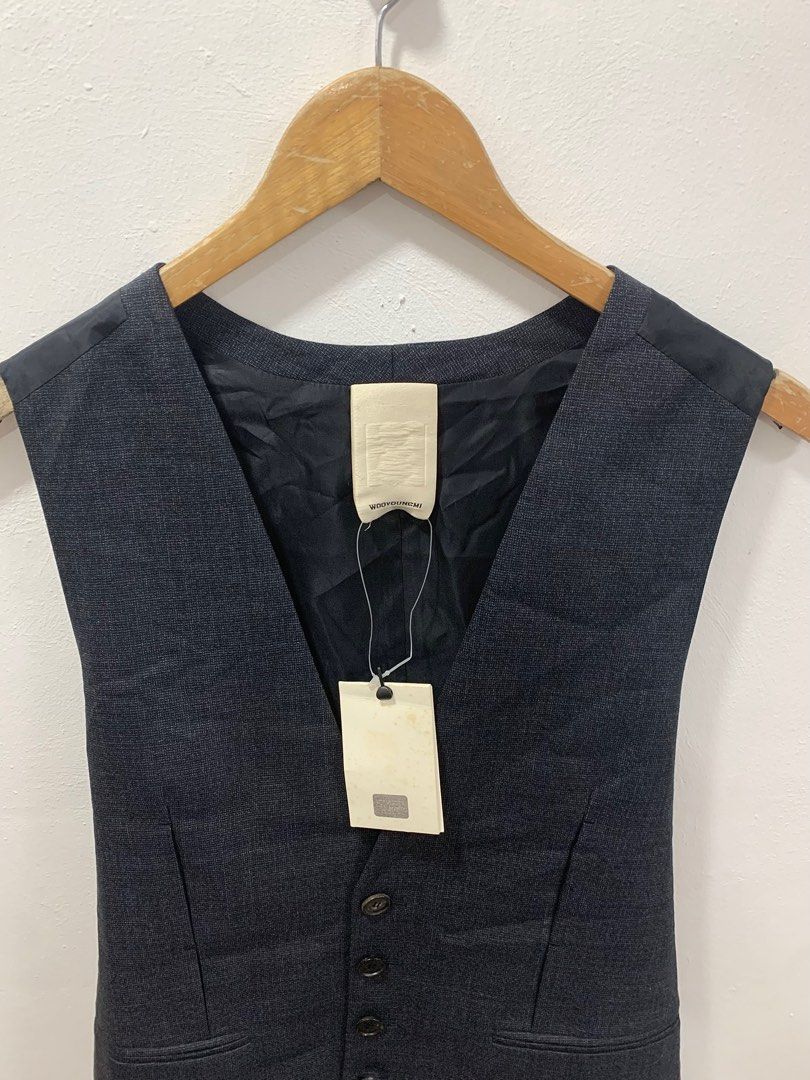 WOOYOUNGMI CINCH BACK VEST (Category: Vests) located in Cavite. Submitted by ___layern0ne (Listing ID 1352253488, Image 2). Description: Tagged Size: 46 Armpit to Armpit: 18 inches Length: 21.7 inches Measured laid flat and a bit stretched Never worn | Still with tag | No rips or holes | Slightly wrinkled due to storage.