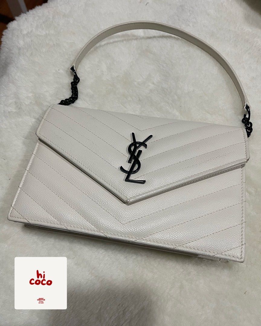 YSL Two way White Caviar (Category: Luxury Bags & Wallets) located in Bulacan. Submitted by hicoco.ph (Listing ID 1352263637, Image 2). Description: Negotiable Personal owned bought from Japan Authenticated Willing to see first PM me.