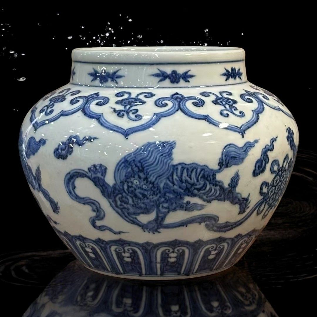 館蔵珍品 置物 賞物 貴重 館藏珍品 明 洪武年製款 青花 紅