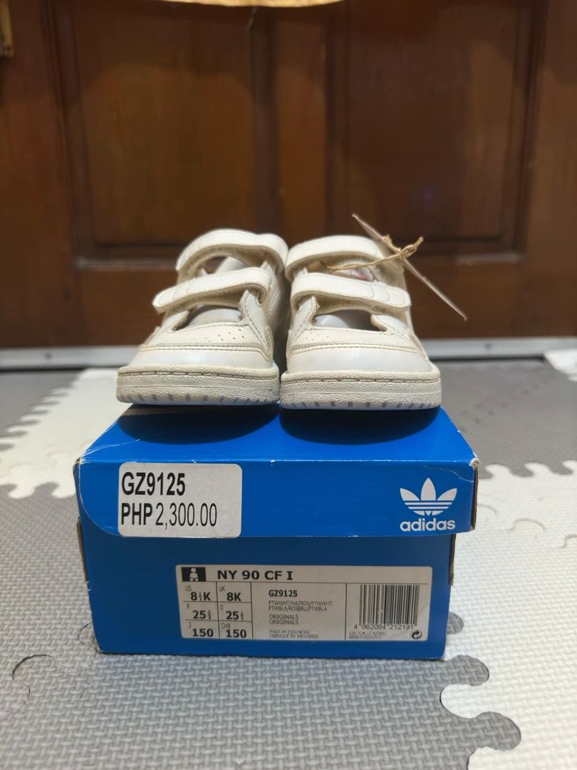 Adidas Shoes for toddlers (Category: Babies & Kids Fashion) located in Manila. Submitted by racedude (Listing ID 1352511540, Image 2). Description: Adidas NY 90 CF I Kids Size 14.9 CM.