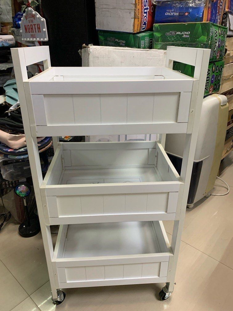 Anko Panelled Trolley (with issue) (Category: Storage Boxes & Baskets) located in Pasay City. Submitted by meostore (Listing ID 1352349031, Image 2). Description: item is in good condition with box, with little scratch on the bottom part pls see attached picture pics for refernce pm for order .