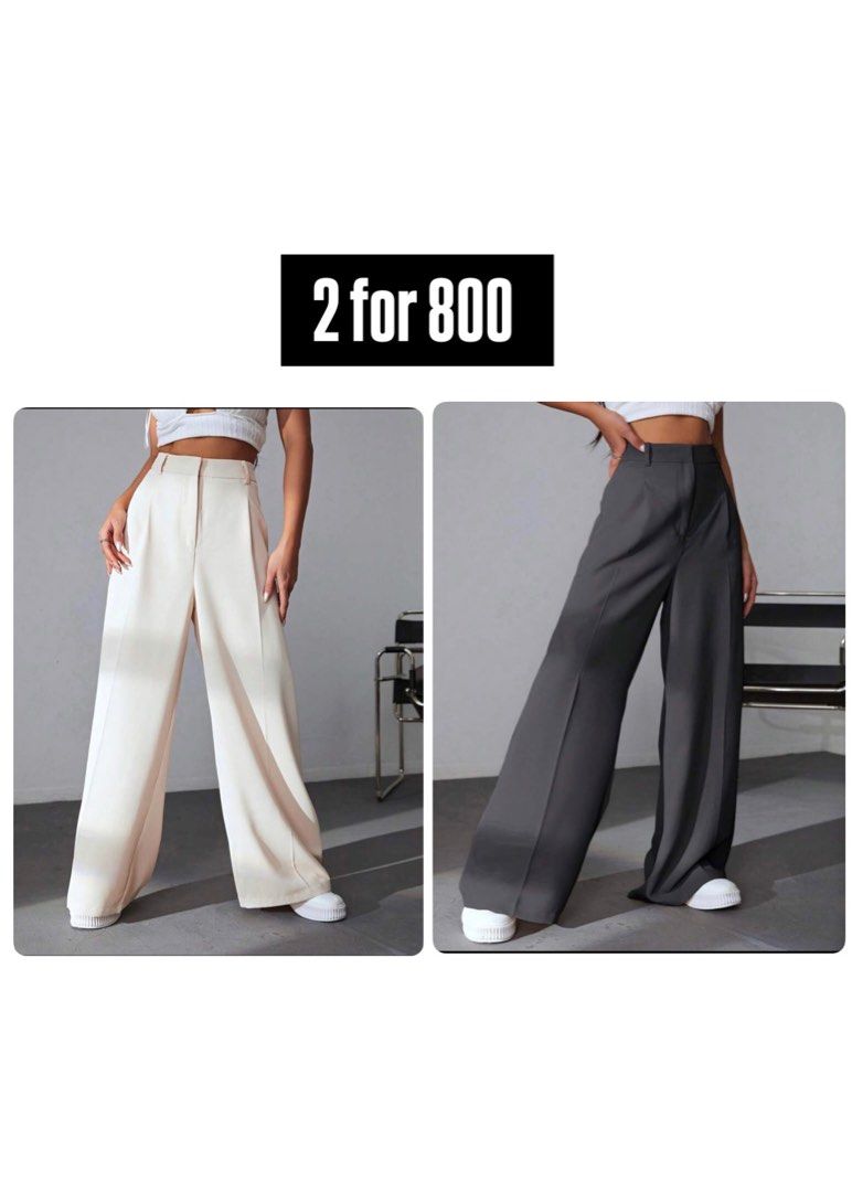B1T1 Wide Leg Trousers (Category: Other Bottoms) located in Quezon City. Submitted by declutterwithme11_ (Listing ID 1352434267, Image 1). Description: Never worn. 2 for 800 pesos only Brand new condition. Waistline: 30-32.