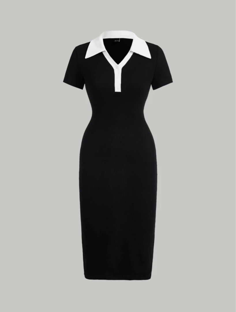 Black and White Contras Collared Dress (Category: Dresses) located in Quezon City. Submitted by declutterwithme11_ (Listing ID 1352435957, Image 1). Description: Worn once. Like new No flaws.