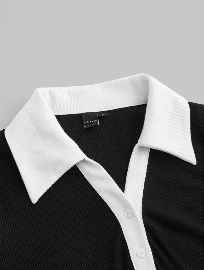 Black and White Contras Collared Dress (Category: Dresses) located in Quezon City. Submitted by declutterwithme11_ (Listing ID 1352435957, Image 2). Description: Worn once. Like new No flaws.