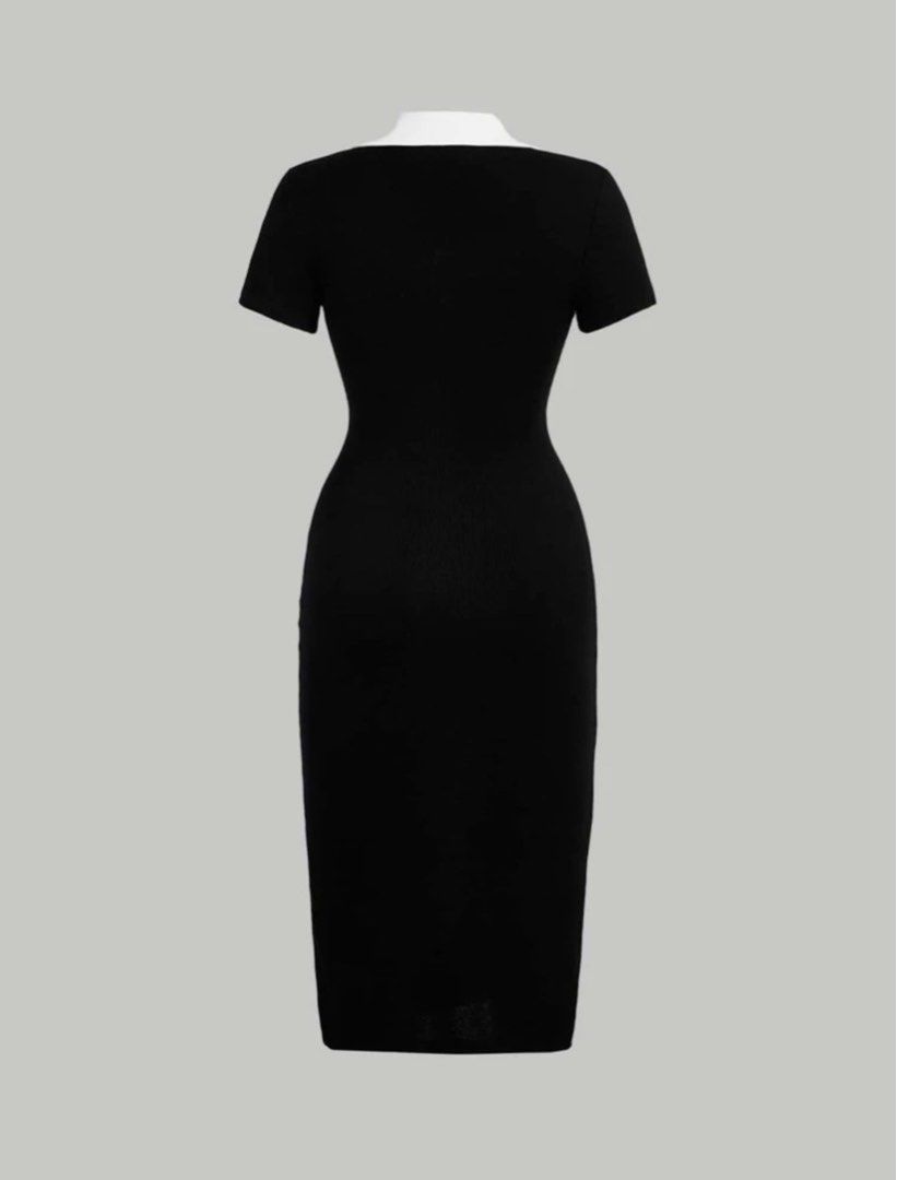 Black and White Contras Collared Dress (Category: Dresses) located in Quezon City. Submitted by declutterwithme11_ (Listing ID 1352435957, Image 3). Description: Worn once. Like new No flaws.