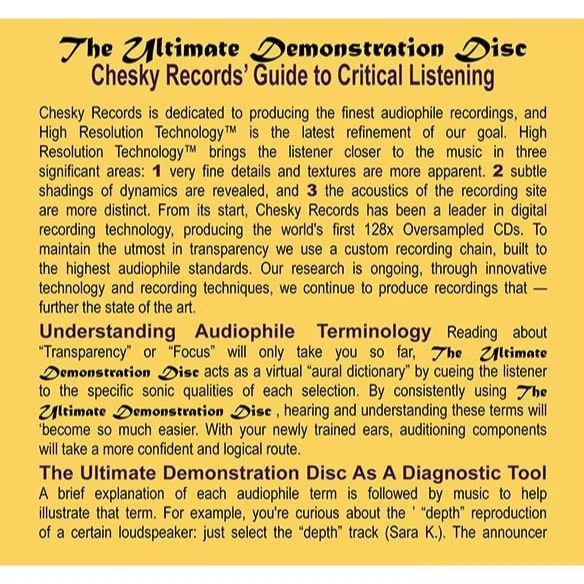Chesky records: The Ultimate Audiophile Demonstration Disc (Category: Vinyls) located in Antipolo. Submitted by swiftbird_acaae2 (Listing ID 1352495945, Image 3). Description: Chesky records: @-The Ultimate Audiophile demonstration Disc: (HD Vinyl CD -limited edition) Php1500.