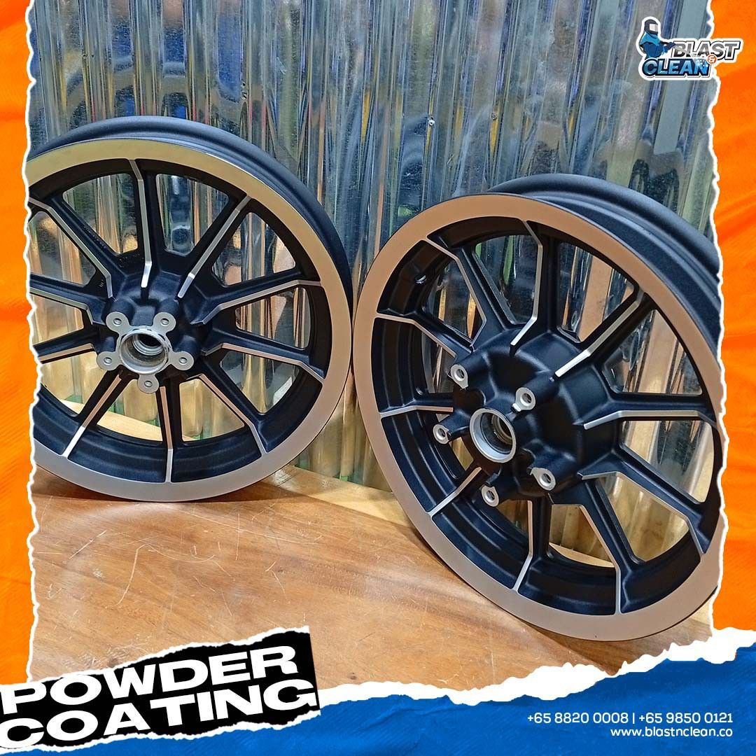 Powder Coating-Harley Rims (Dual-Tone effect finishing