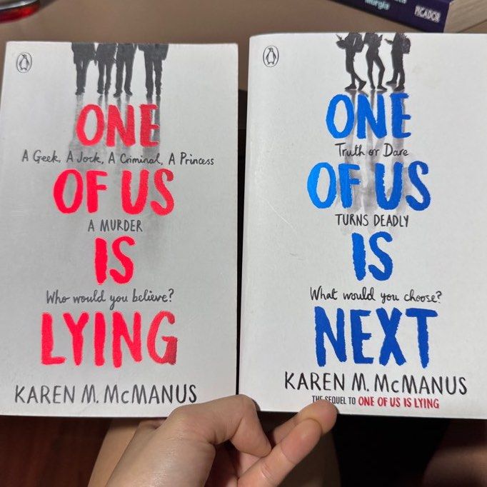 One of Us is Lying and Next by Karen McManus, Hobbies & Toys, Books ...